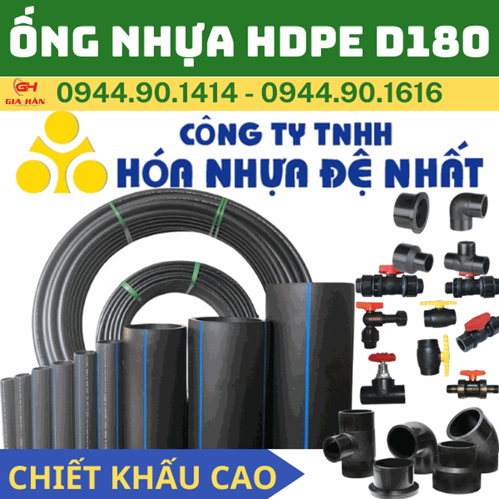 Ống HDPE D180 l Nhựa Đệ Nhất l Giá Rẻ Nhất