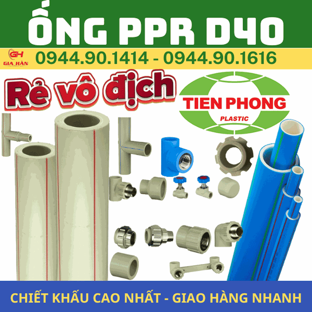 Ống PPR D40 l Nhựa Tiền Phong l Giá Rẻ Nhất