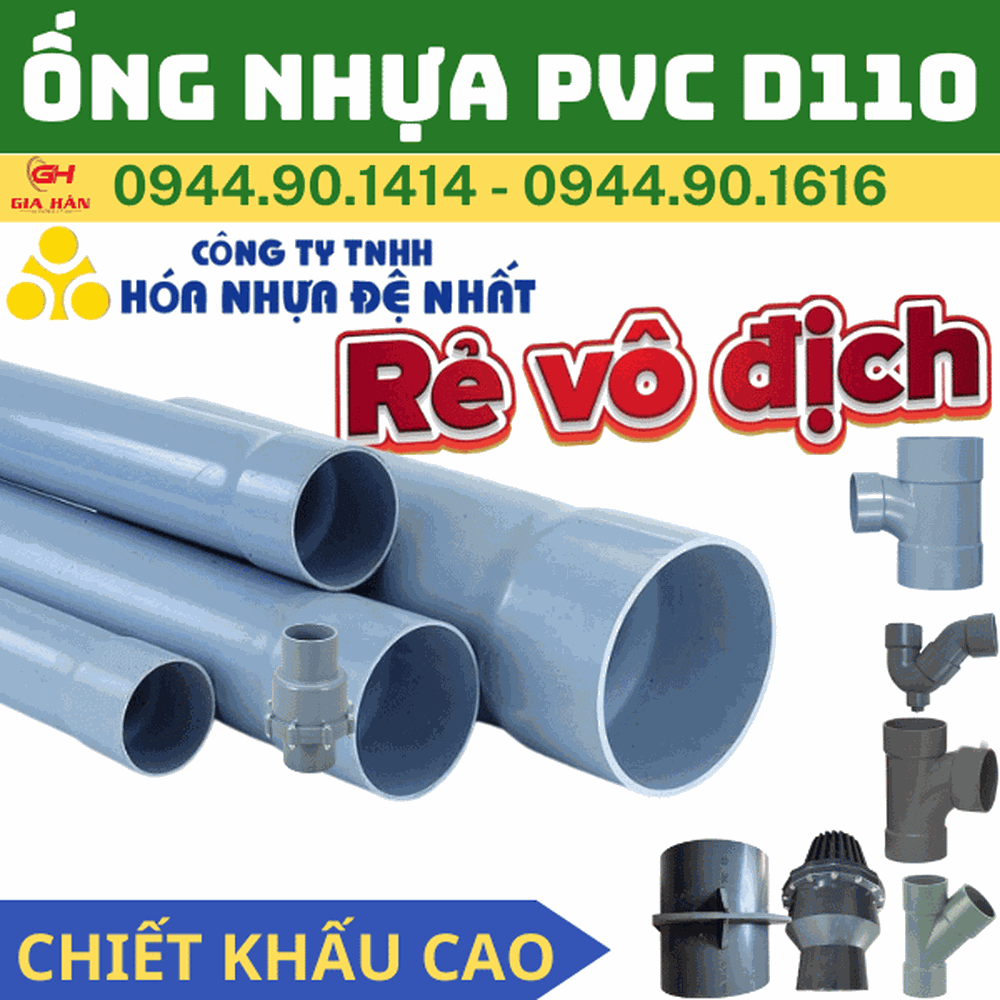 Ống PVC D110 l Nhựa Đệ Nhất l Giá Rẻ Nhất