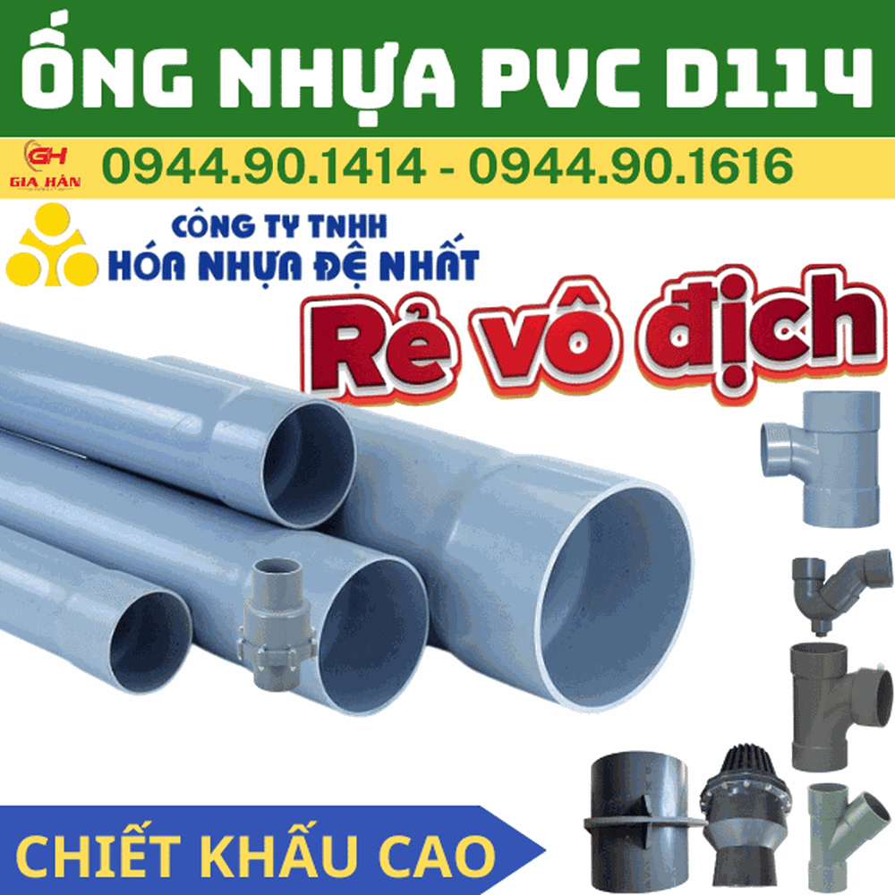Ống PVC D114 l Nhựa Đệ Nhất l Giá Rẻ Nhất