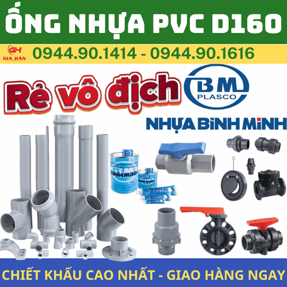 Ống PVC D160 l Nhựa Bình Minh l Giá Rẻ Nhất