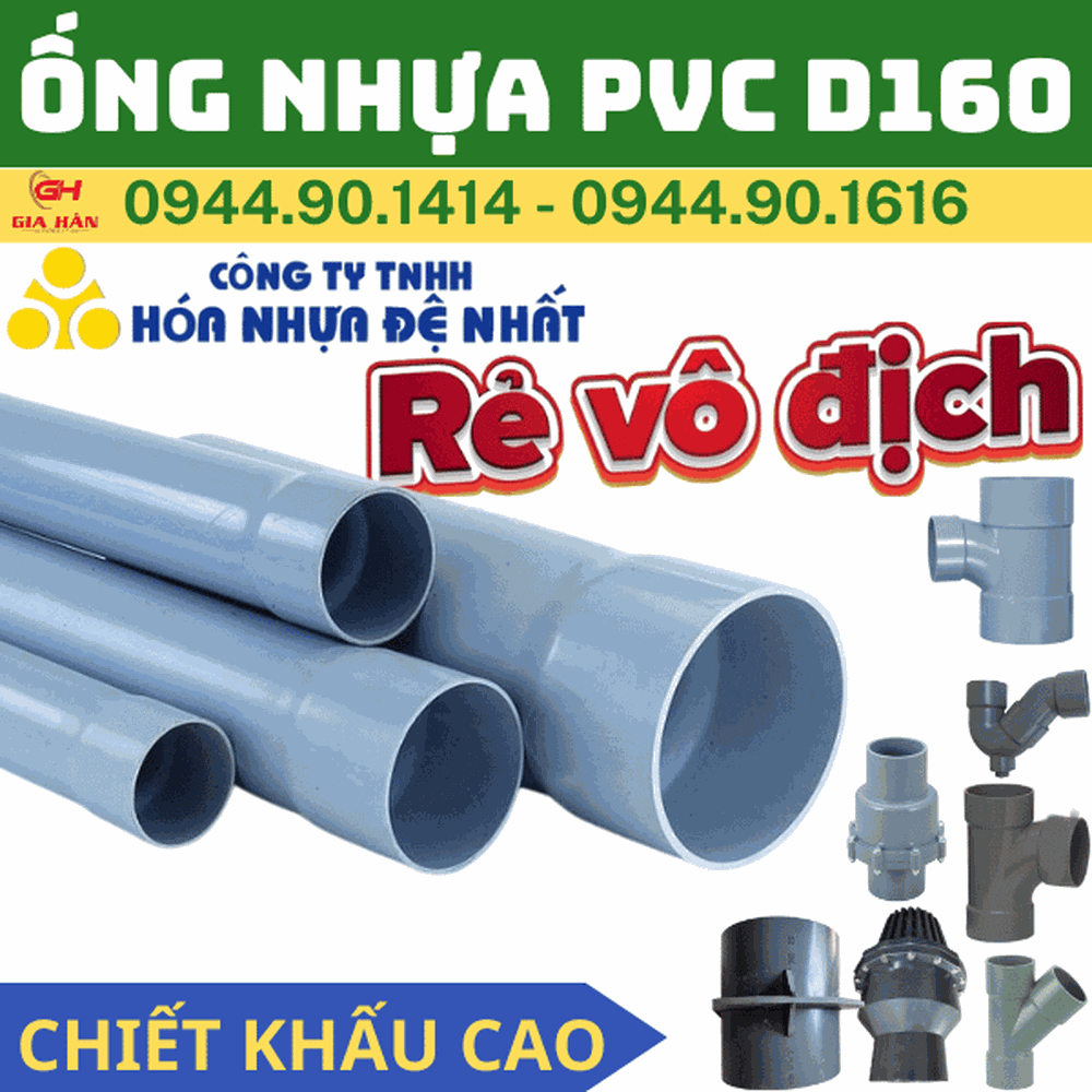 Ống PVC D160 l Nhựa Đệ Nhất l Giá Rẻ Nhất