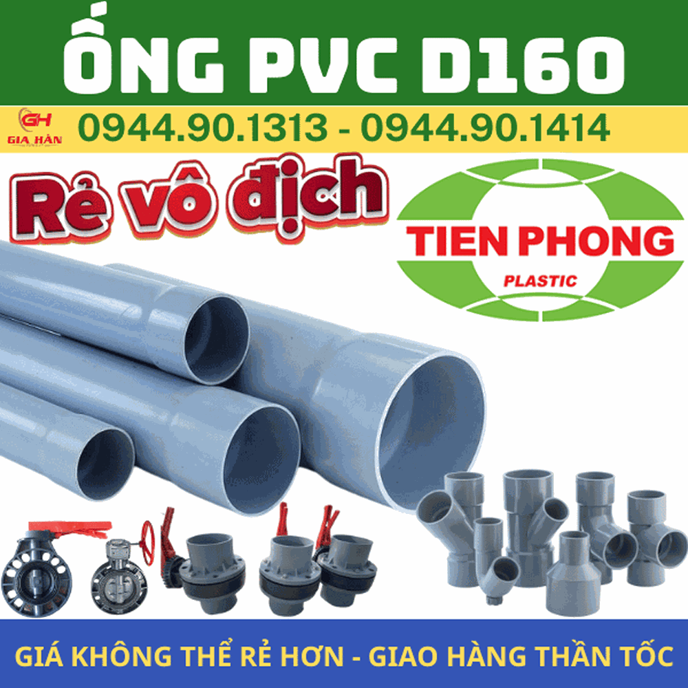 Ống PVC D160 l Nhựa Tiền Phong l Giá Rẻ Nhất