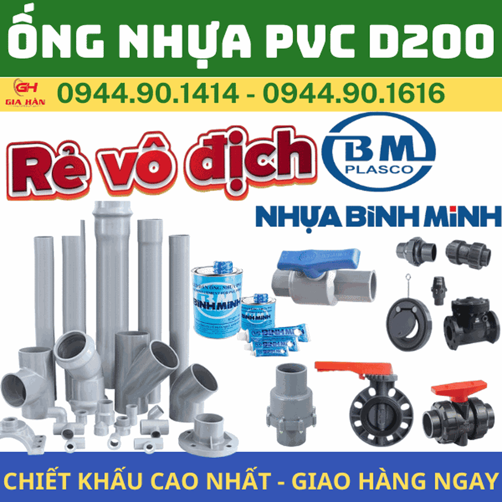 Ống PVC D200 l Nhựa Bình Minh l Giá Rẻ Nhất