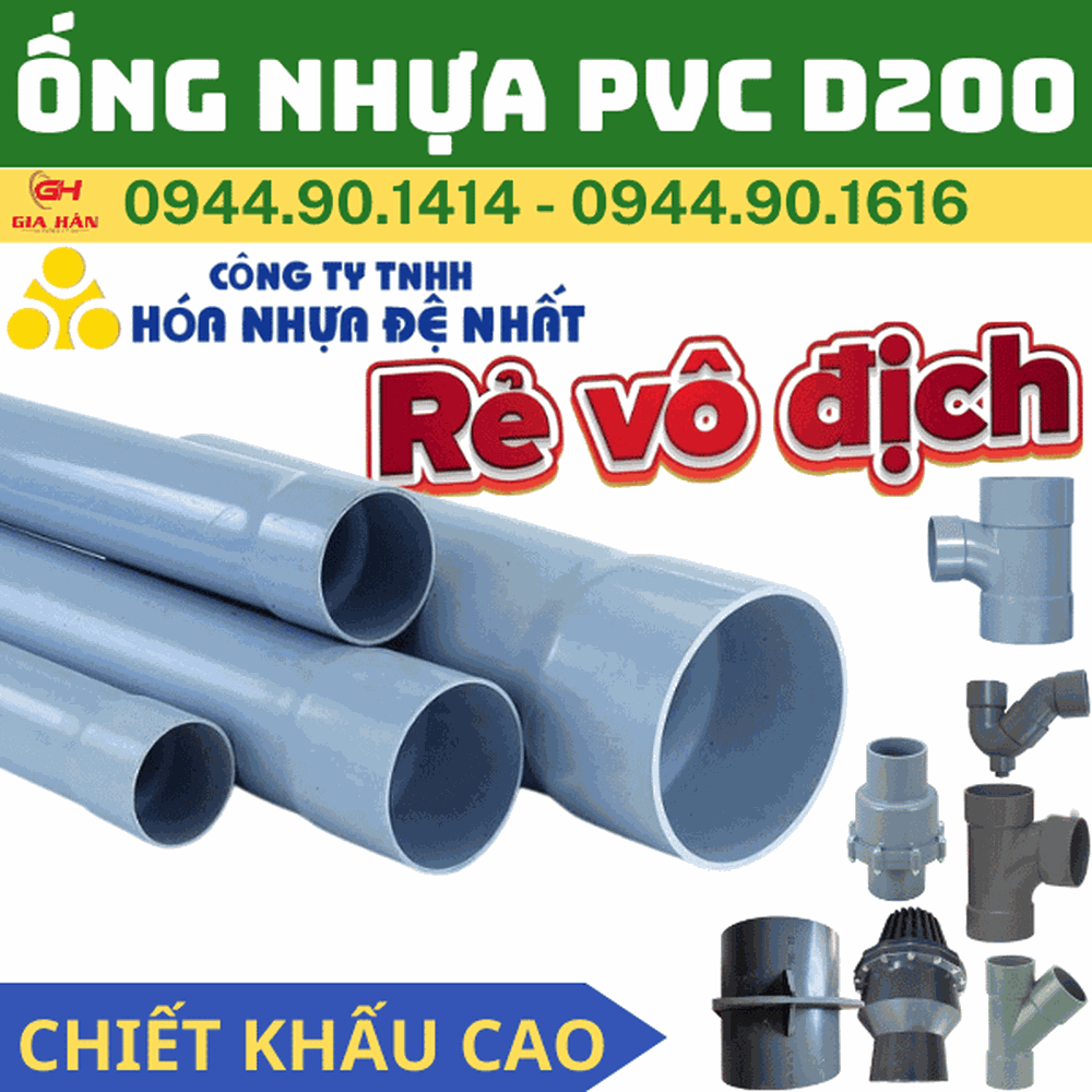 Ống PVC D200 l Nhựa Đệ Nhất l Giá Rẻ Nhất