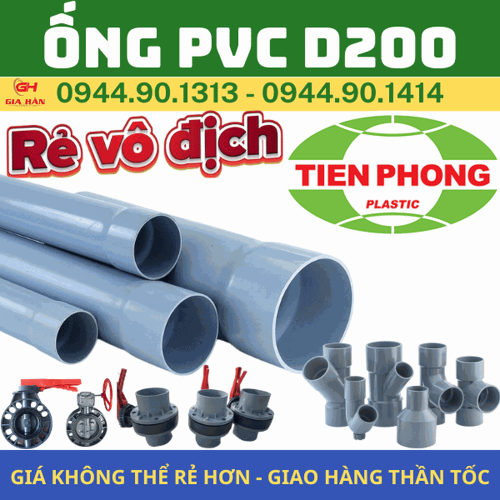Ống PVC D200 l Nhựa Tiền Phong l Giá Rẻ Nhất