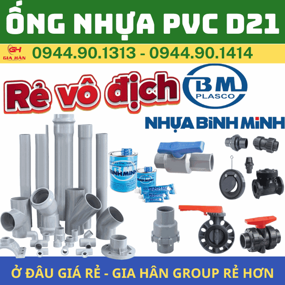 Ống PVC D21 l Nhựa Bình Minh l Giá Rẻ Nhất