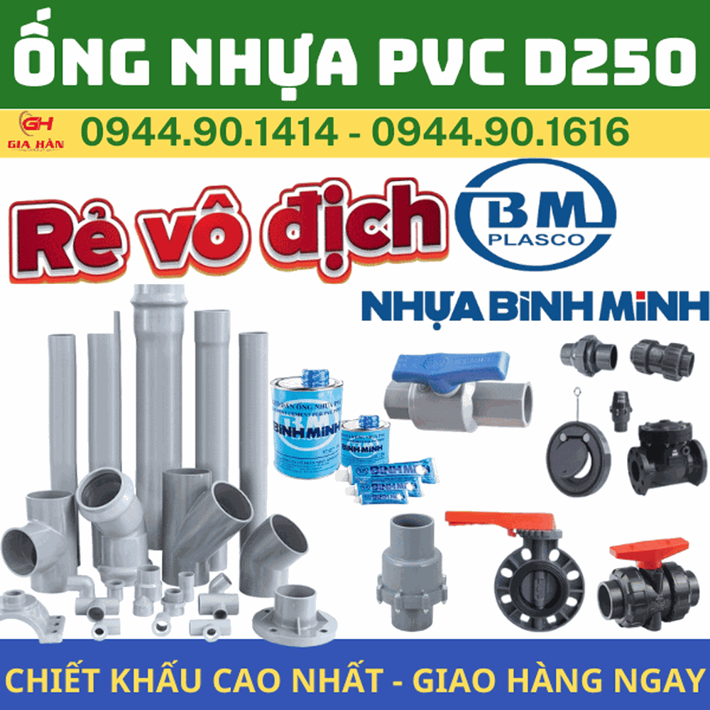 Ống PVC D250 l Nhựa Bình Minh l Giá Rẻ Nhất