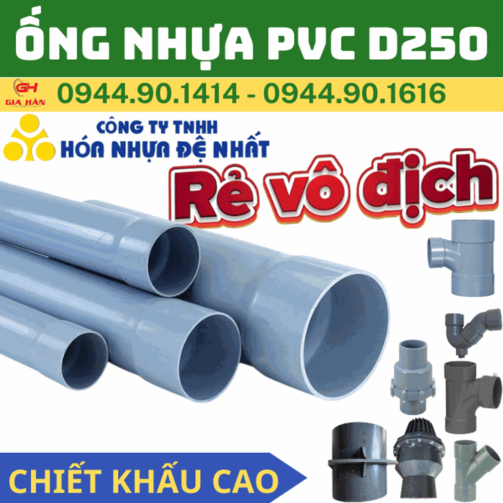 Ống PVC D250 l Nhựa Đệ Nhất l Giá Rẻ Nhất