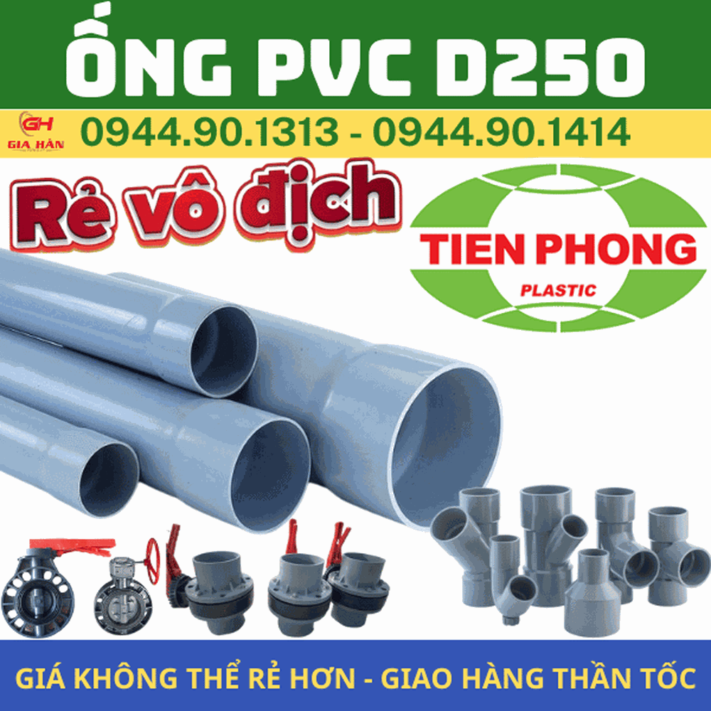 Ống PVC D250 l Nhựa Tiền Phong l Giá Rẻ Nhất