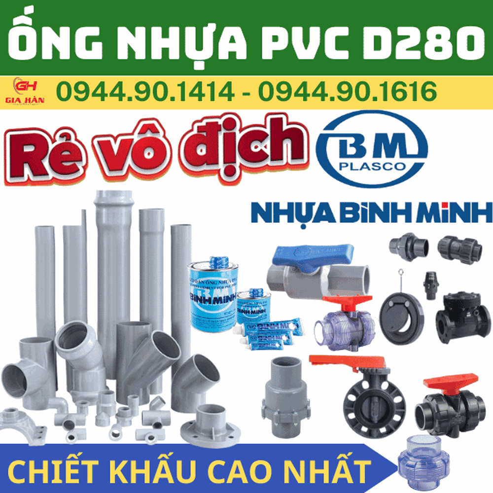 Ống PVC D280 l Nhựa Bình Minh l Giá Rẻ Nhất