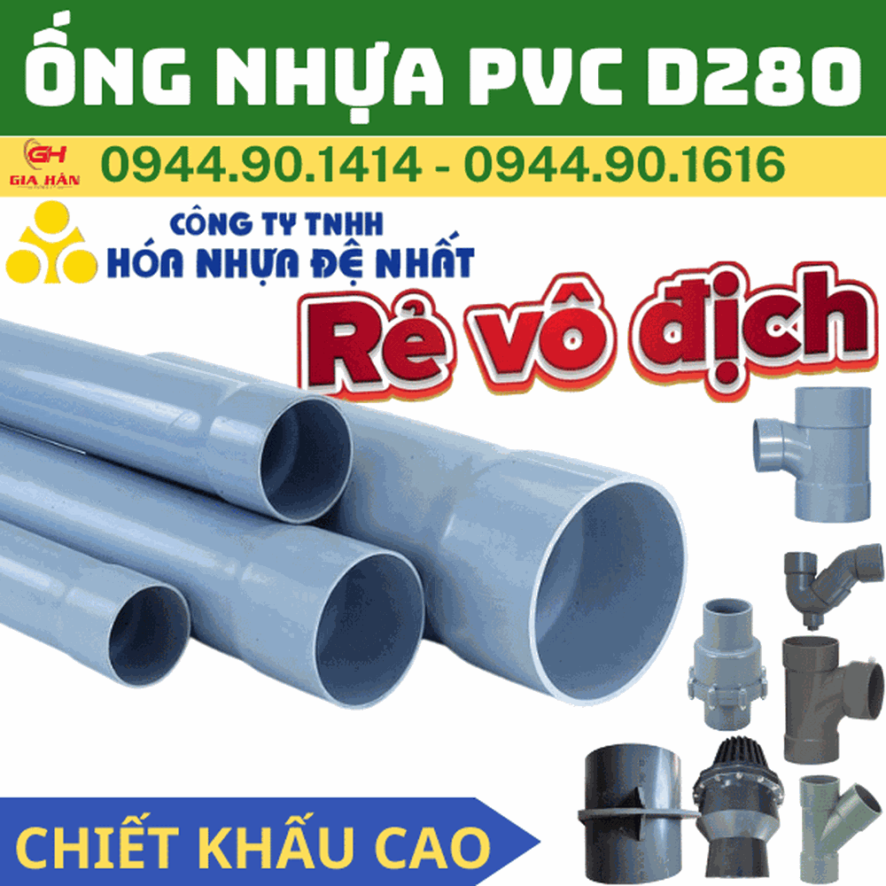 Ống PVC D280 l Nhựa Đệ Nhất l Giá Rẻ Nhất