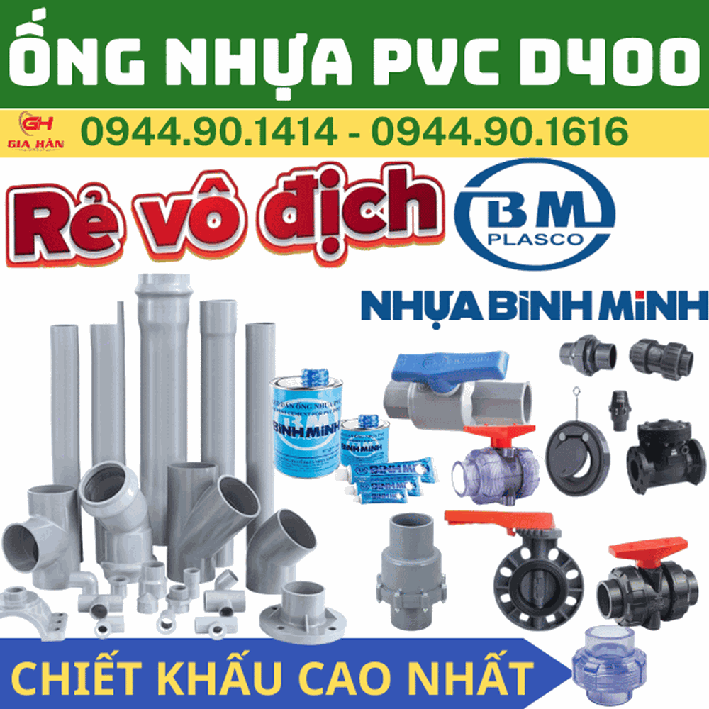 Ống PVC D400 l Nhựa Bình Minh l Giá Rẻ Nhất