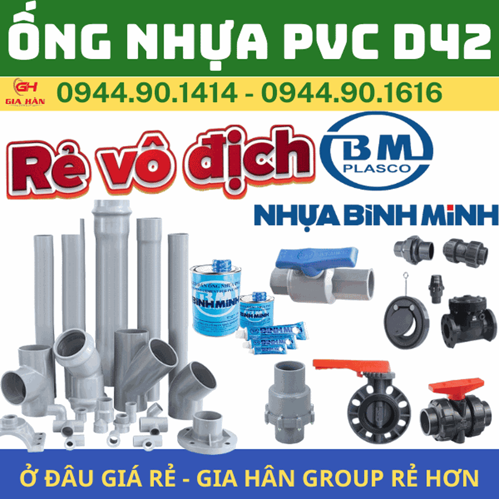 Ống PVC D42 l Nhựa Bình Minh l Giá Rẻ Nhất