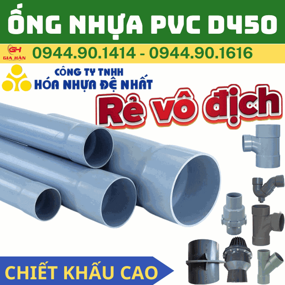 Ống PVC D450 l Nhựa Đệ Nhất l Giá Rẻ Nhất