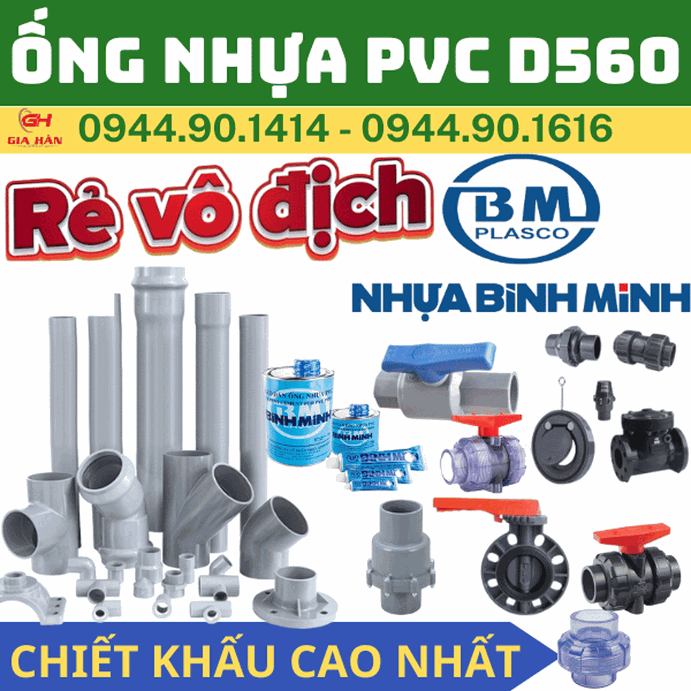 Ống PVC D560 l Nhựa Bình Minh l Giá Rẻ Nhất