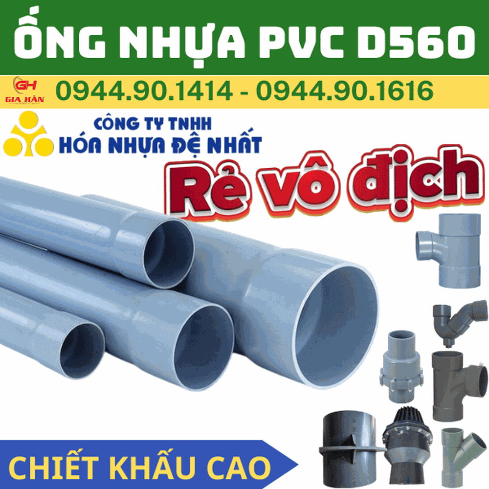 Ống PVC D560 l Nhựa Đệ Nhất l Giá Rẻ Nhất