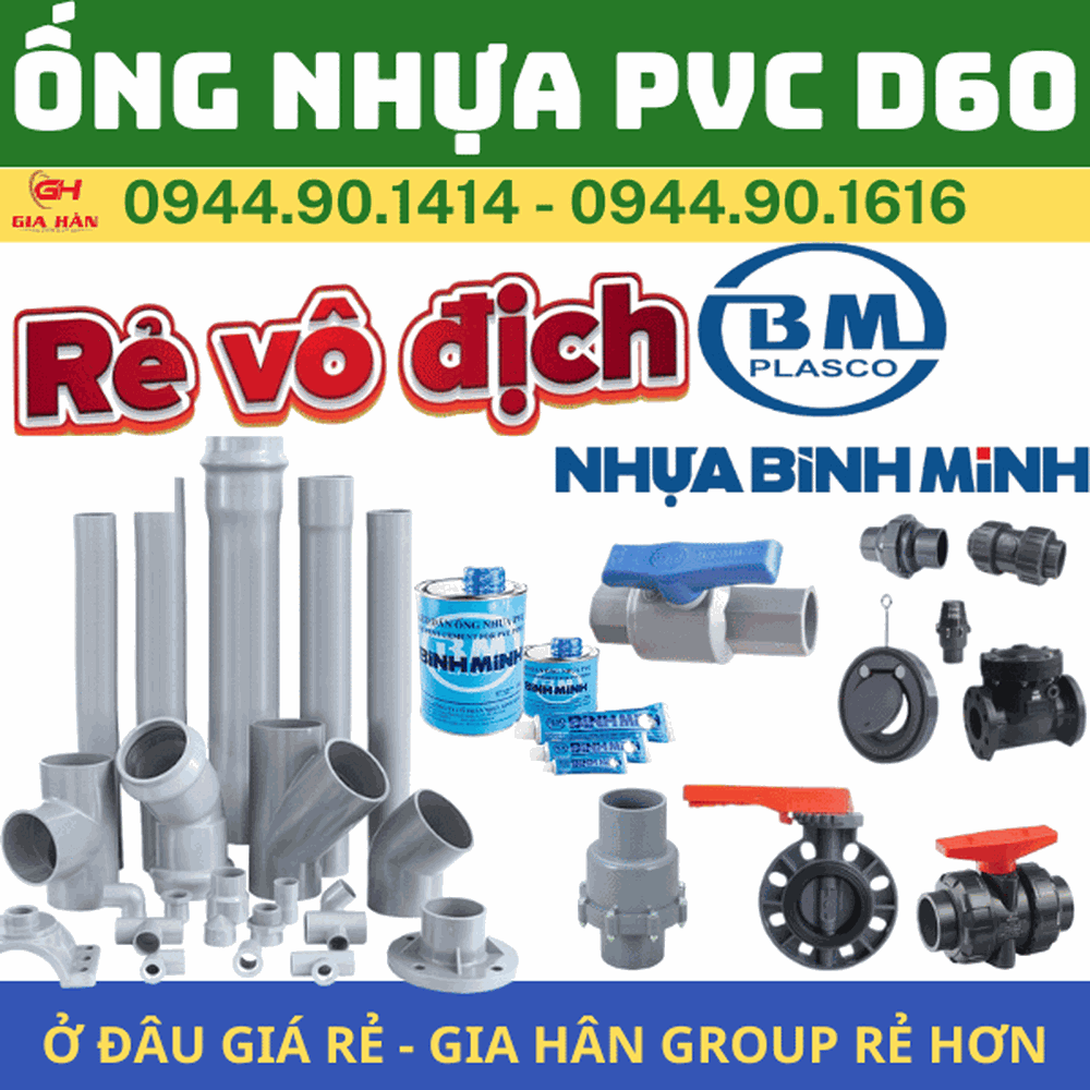 Ống PVC D60 l Nhựa Bình Minh l Giá Rẻ Nhất