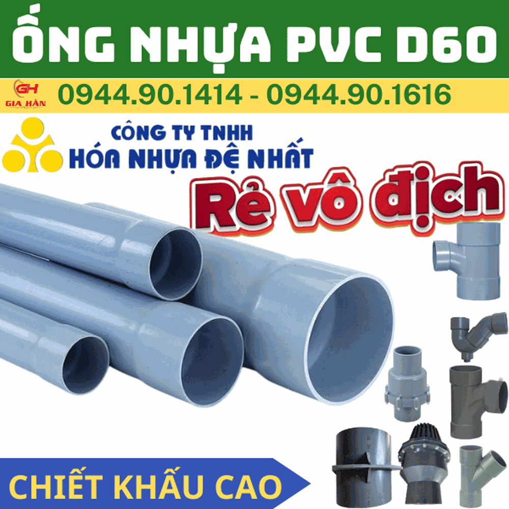 Ống PVC D60 l Nhựa Đệ Nhất l Giá Rẻ Nhất