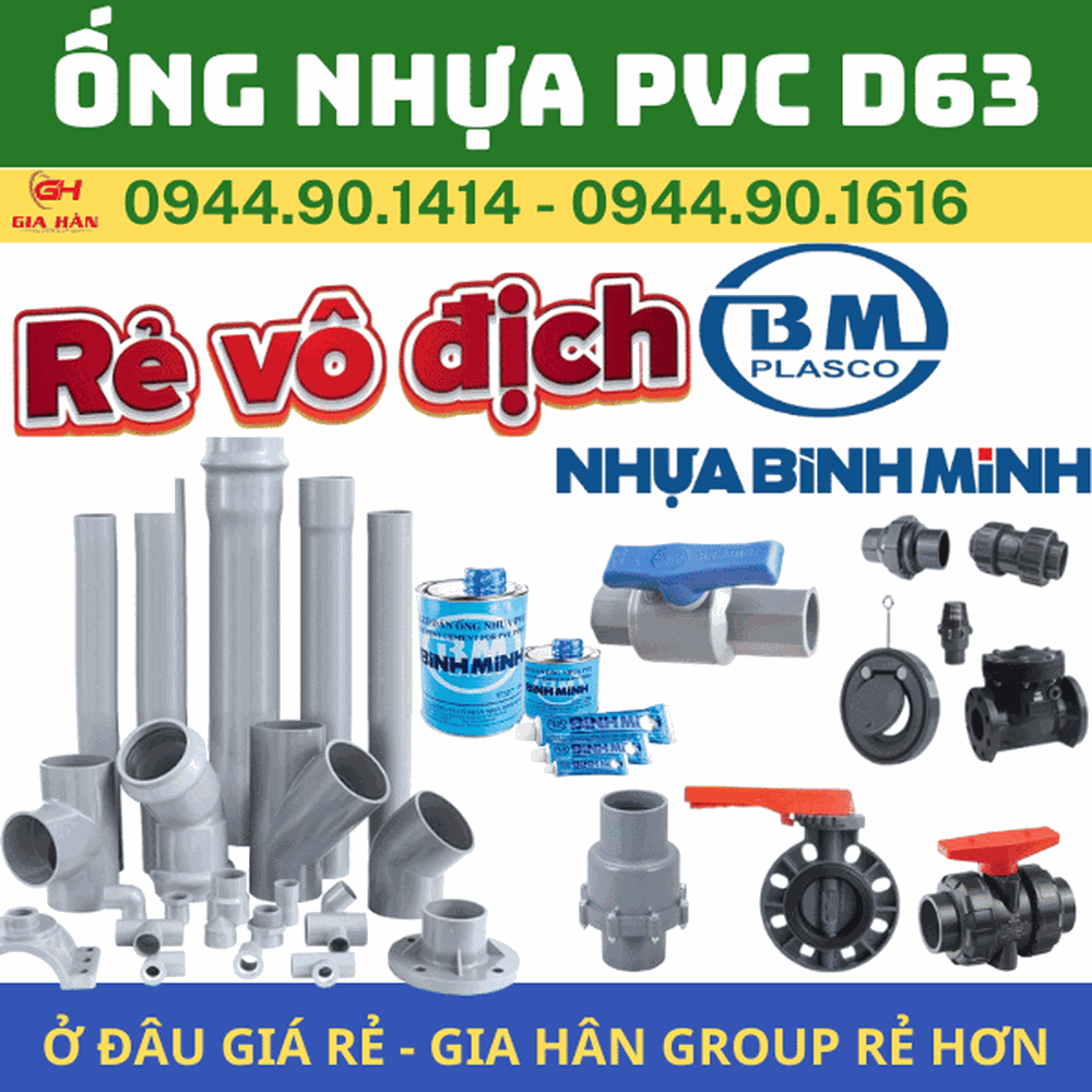 Ống PVC D63 l Nhựa Bình Minh l Giá Rẻ Nhất