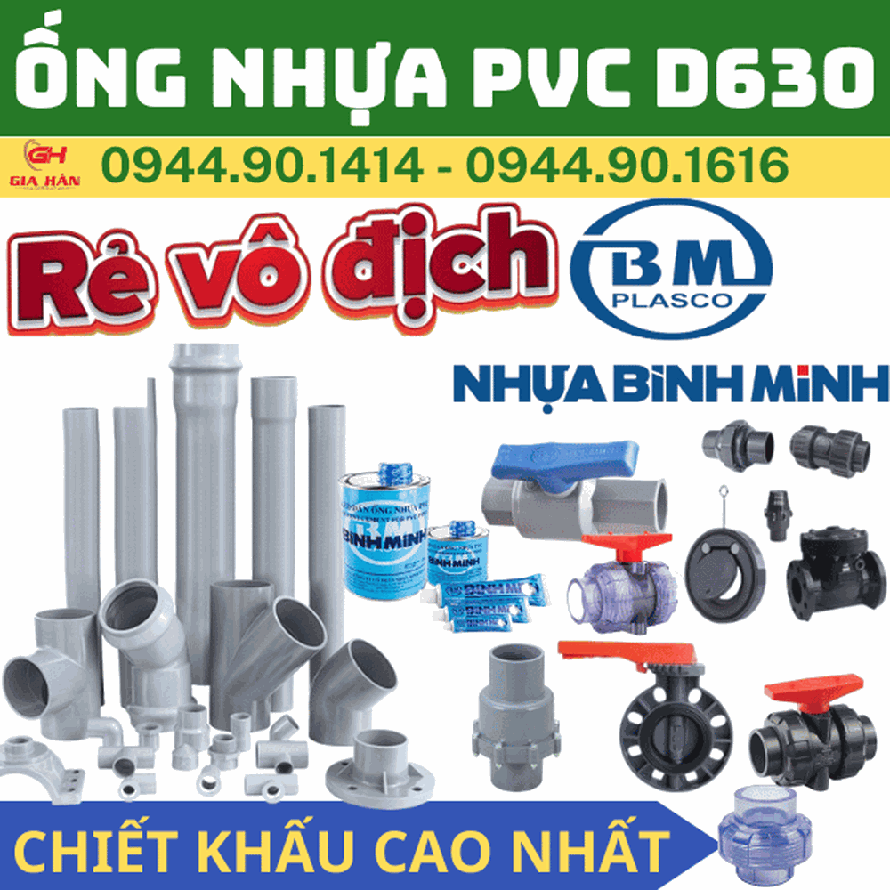 Ống Nhựa PVC D630 Bình Minh l Giá Rẻ Nhất