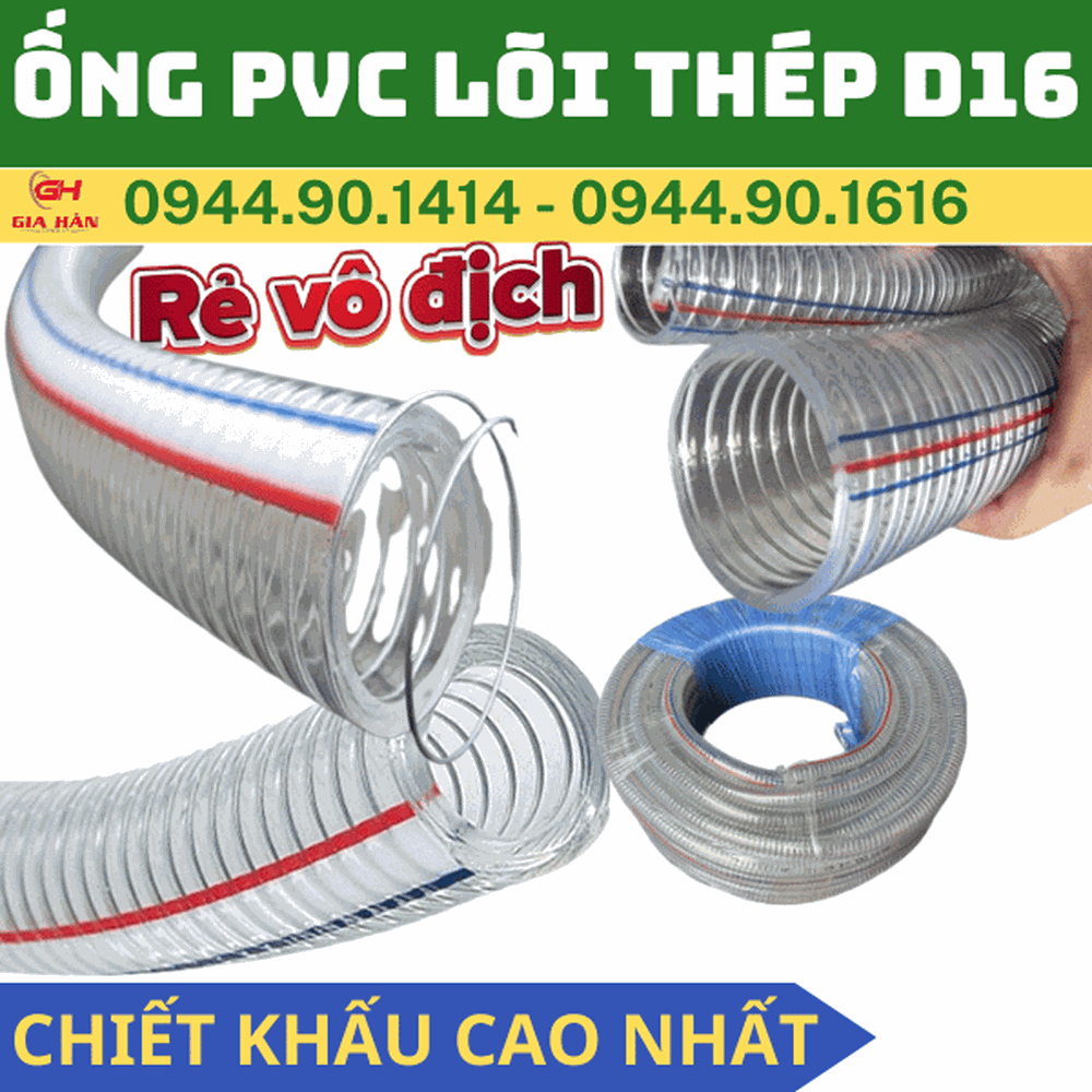 Ống PVC Lõi Thép D16 l Ống Gân Thép Chịu Áp Lực