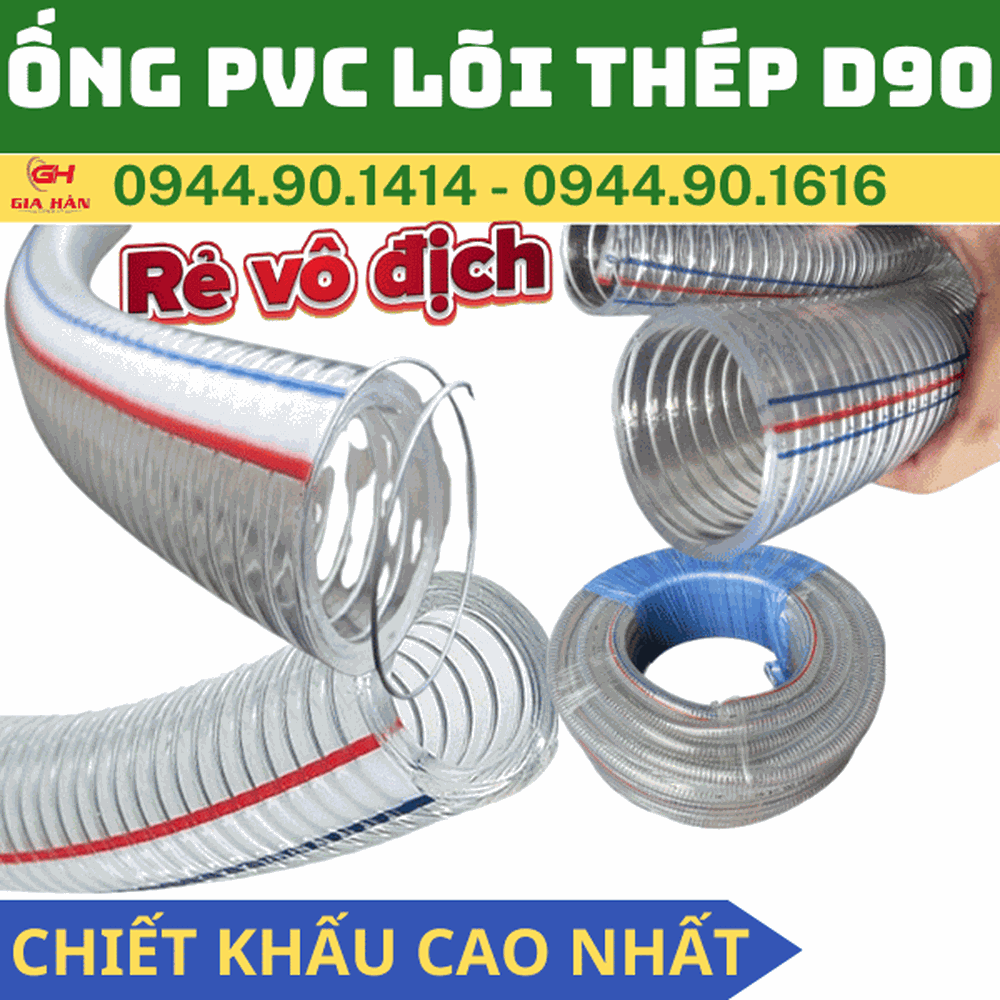 Ống PVC Lõi Thép D90 l Ống Gân Thép Chịu Áp Lực