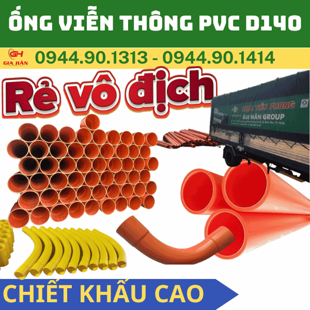 Ống Viễn Thông PVC D140 l Ống Bưu Điện Luồn Cáp