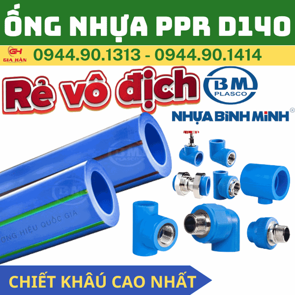 Ống Nhựa PPR D140 Bình Minh l Ống Nhựa Chịu Nhiệt
