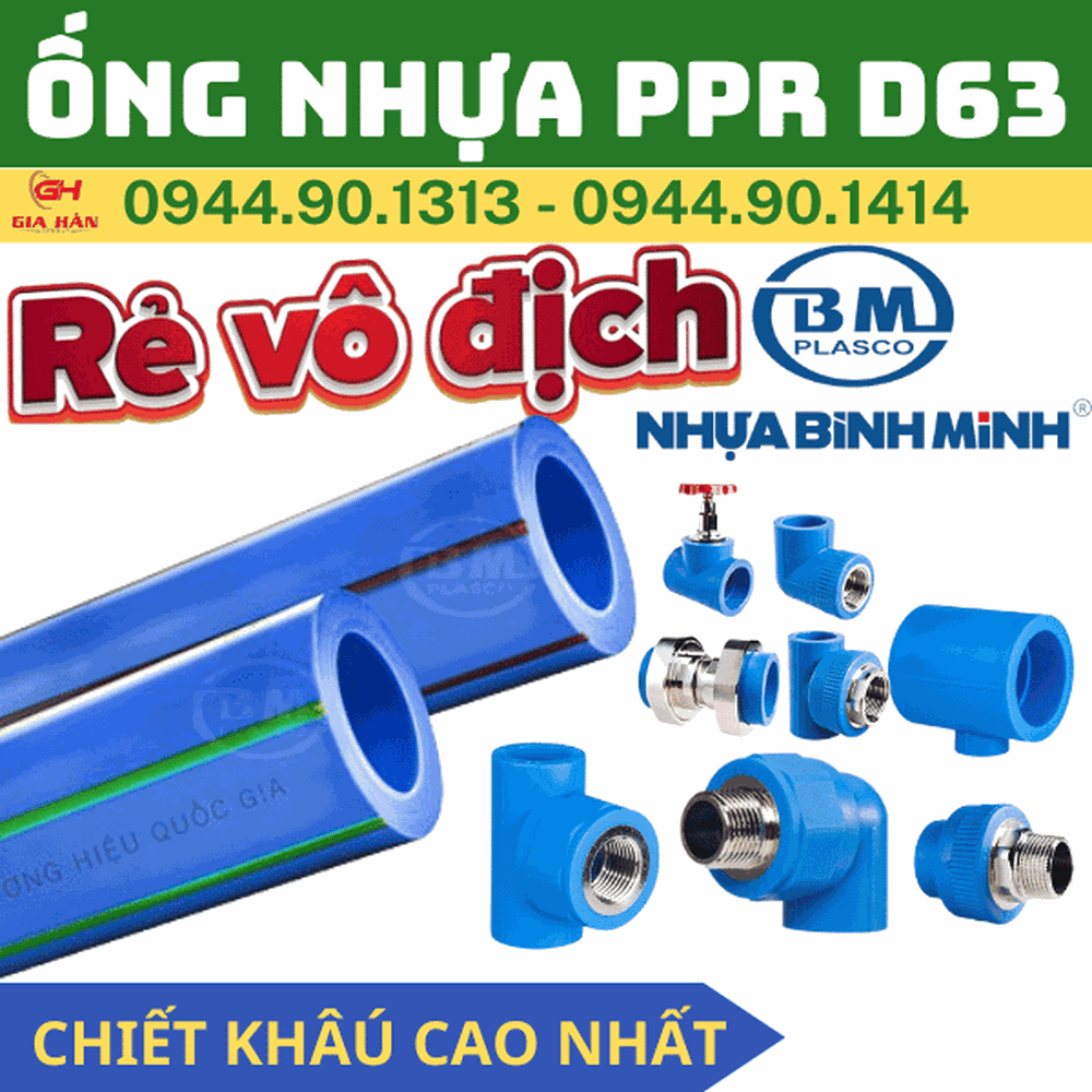 Ống Nhựa PPR D63 Bình Minh l Ống Nhựa Chịu Nhiệt
