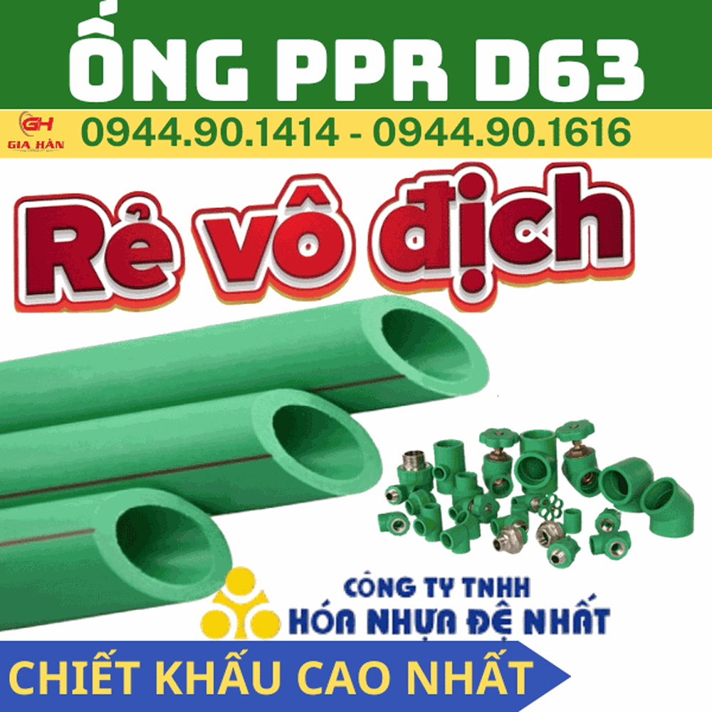 Ống PPR D63 l Nhựa Đệ Nhất l Ống Nước Chịu Nhiệt