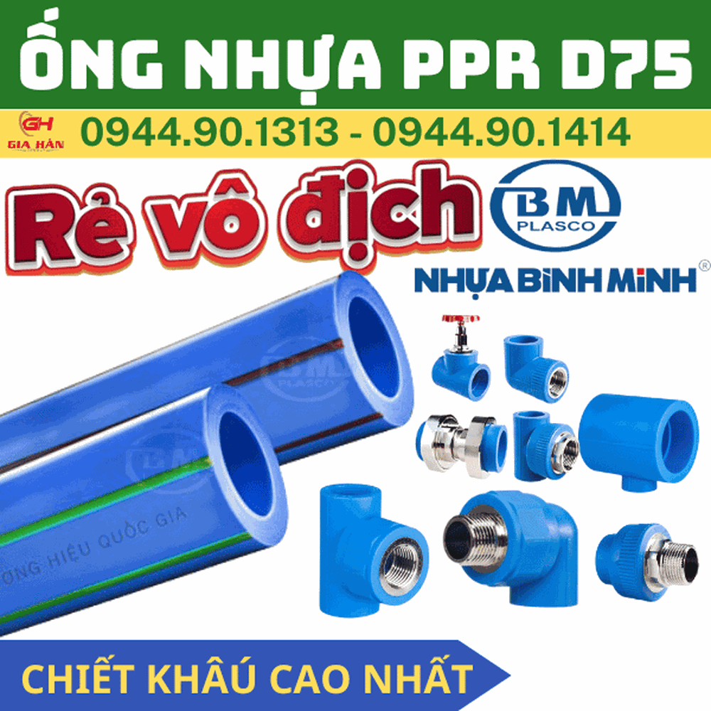 Ống Nhựa PPR D75 Bình Minh l Ống Nhựa Chịu Nhiệt