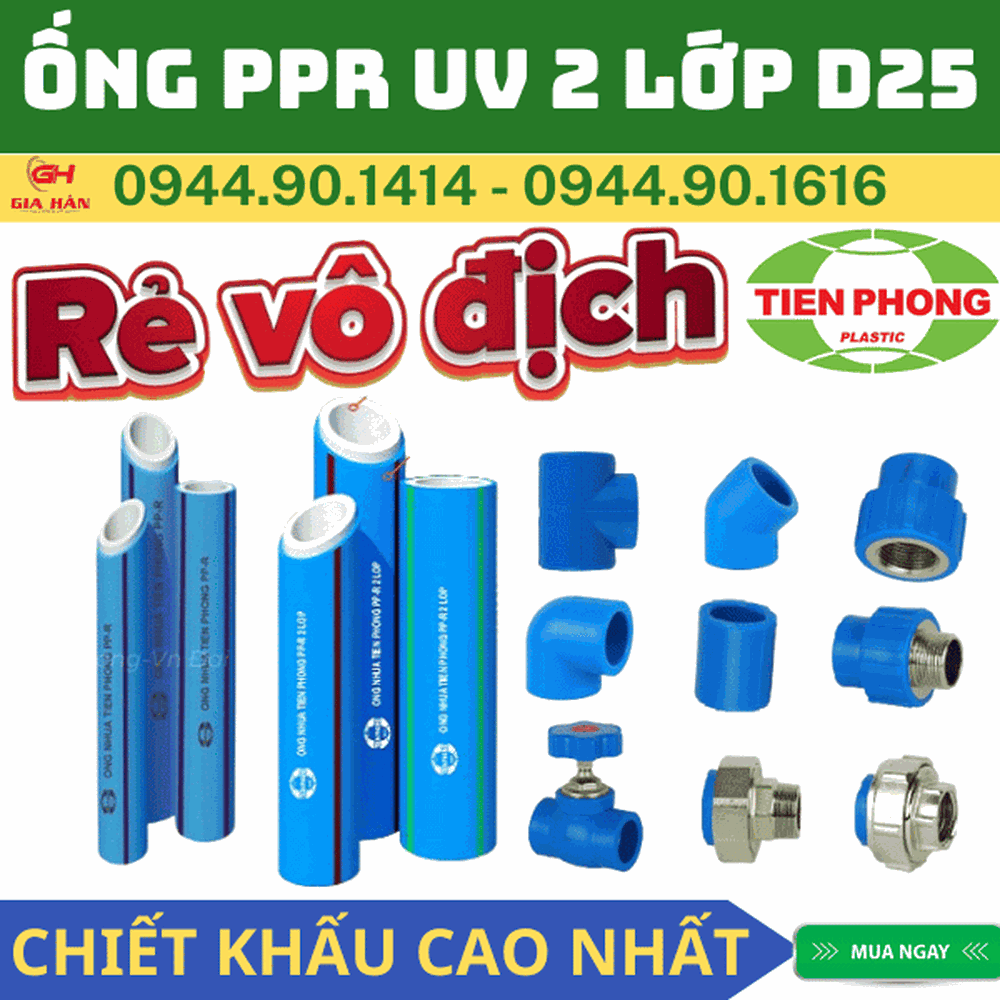 Ống PPR UV D25 Chịu Nhiệt Tiền Phong