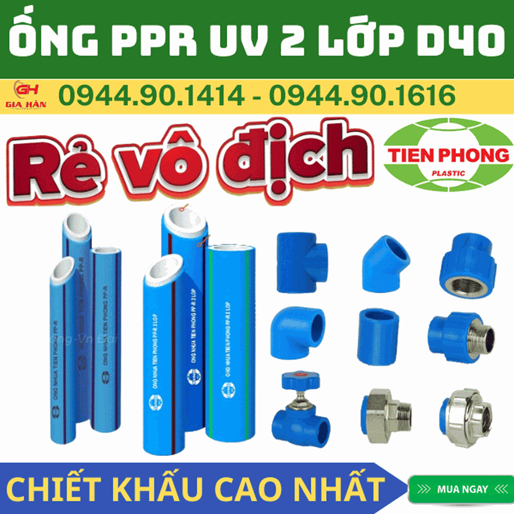 Ống PPR UV D40 Chịu Nhiệt Tiền Phong