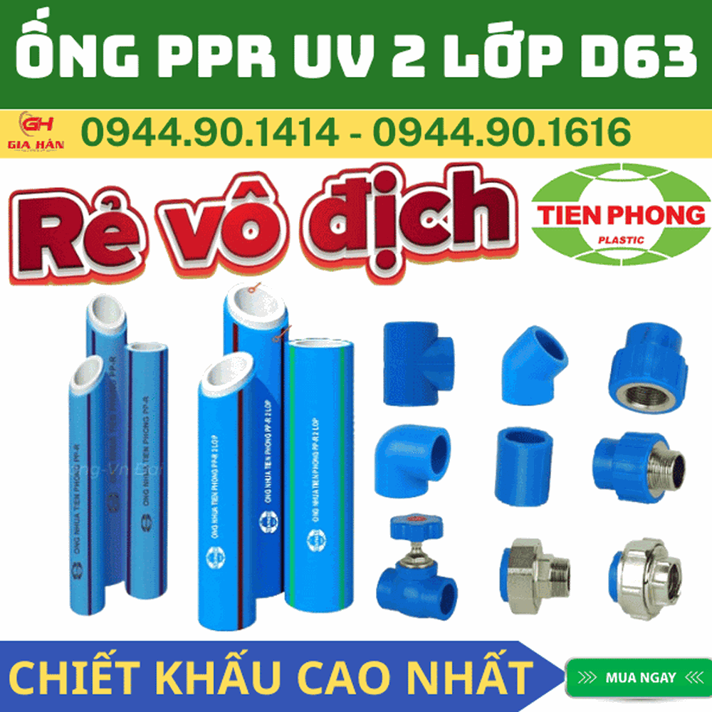 Ống PPR UV D63 Chịu Nhiệt Tiền Phong