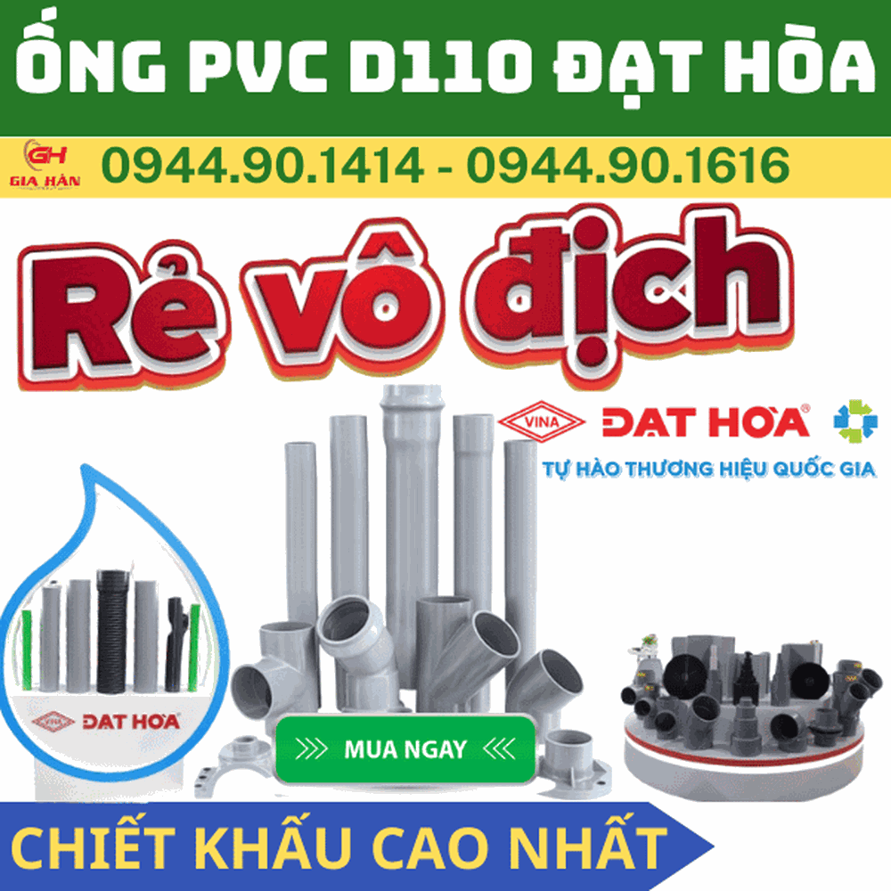 Ống PVC D110 l Nhựa Đạt Hòa l Giá Rẻ Nhất