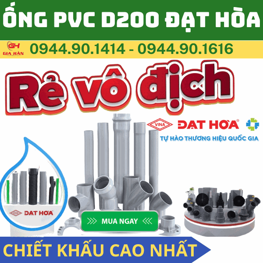 Ống PVC D200 l Nhựa Đạt Hòa l Giá Rẻ Nhất