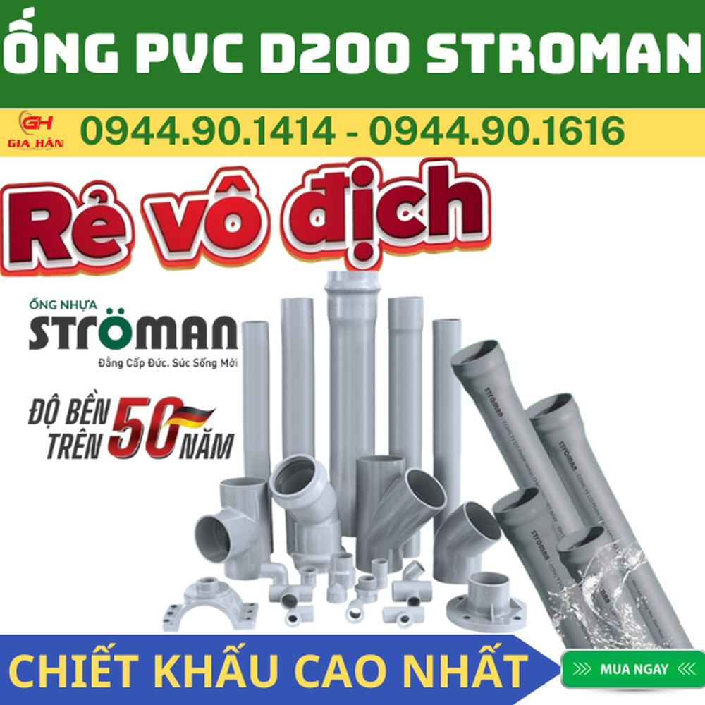 Ống PVC D200 Stroman l Hệ Mét (ISO)