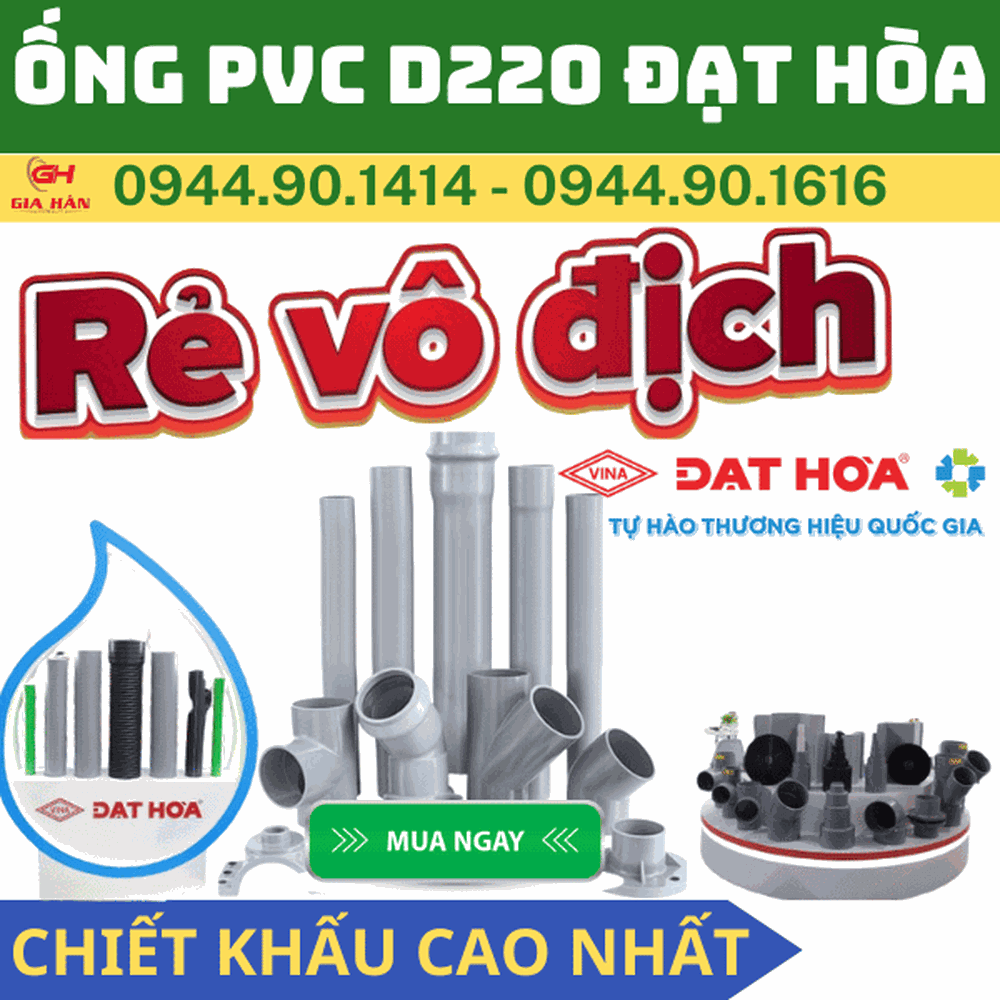 Ống PVC D220 l Nhựa Đạt Hòa l Giá Rẻ Nhất