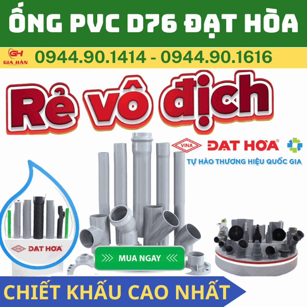 Ống PVC D76 l Nhựa Đạt Hòa l Giá Rẻ Nhất