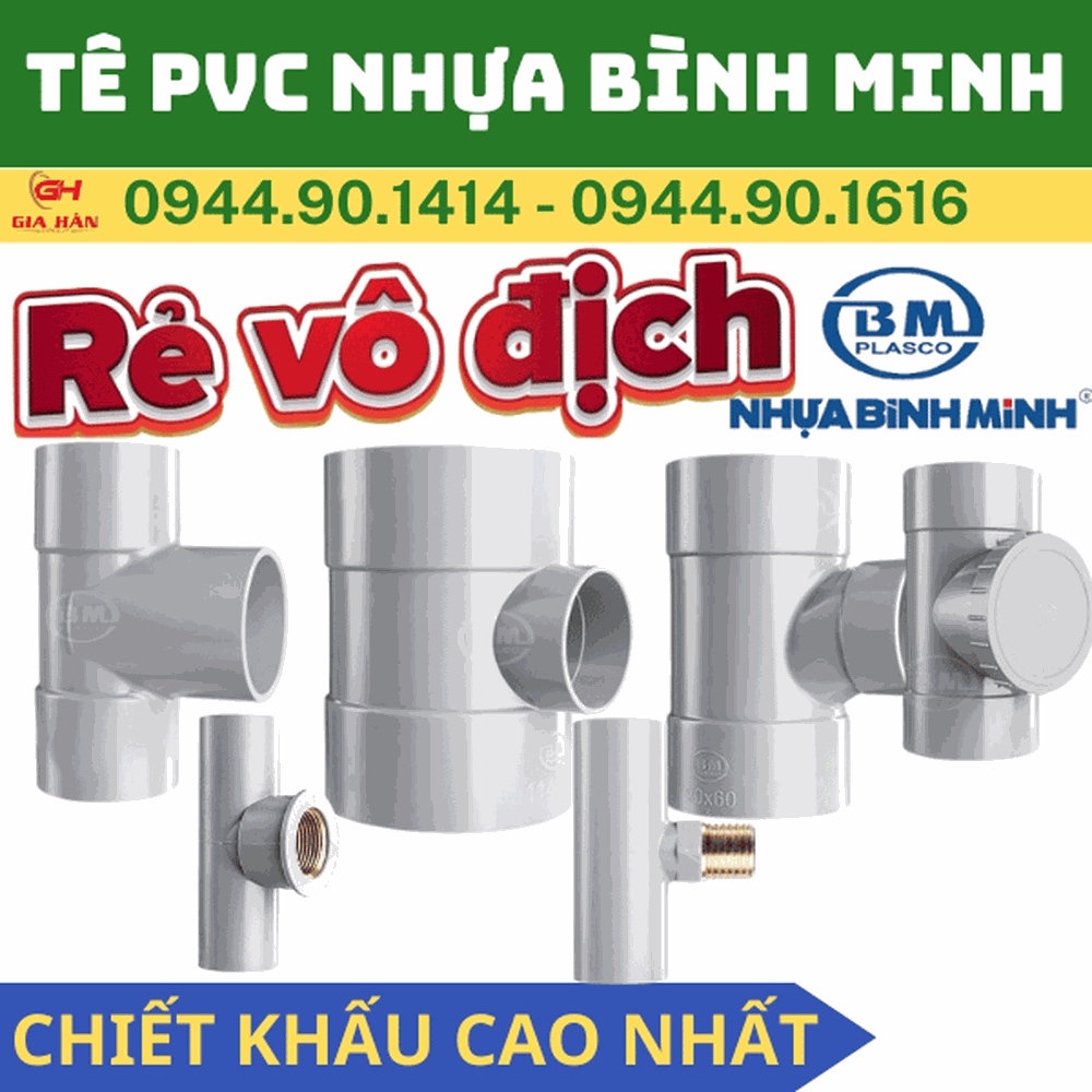 Tê Nhựa PVC Bình Minh l Chữ Tê PVC l Ba Chạc 90 PVC