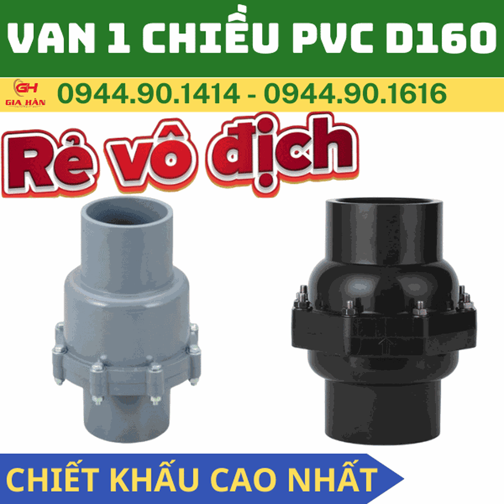 Van 1 Chiều PVC Lá Lật D160 l Van Chống Chảy Ngược