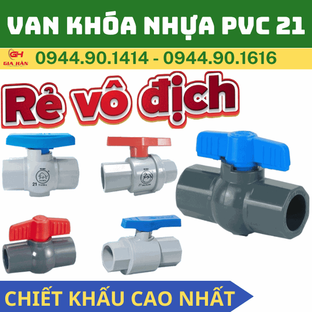 Van Nhựa PVC Phi 21 l Van Khóa Nước PVC D21