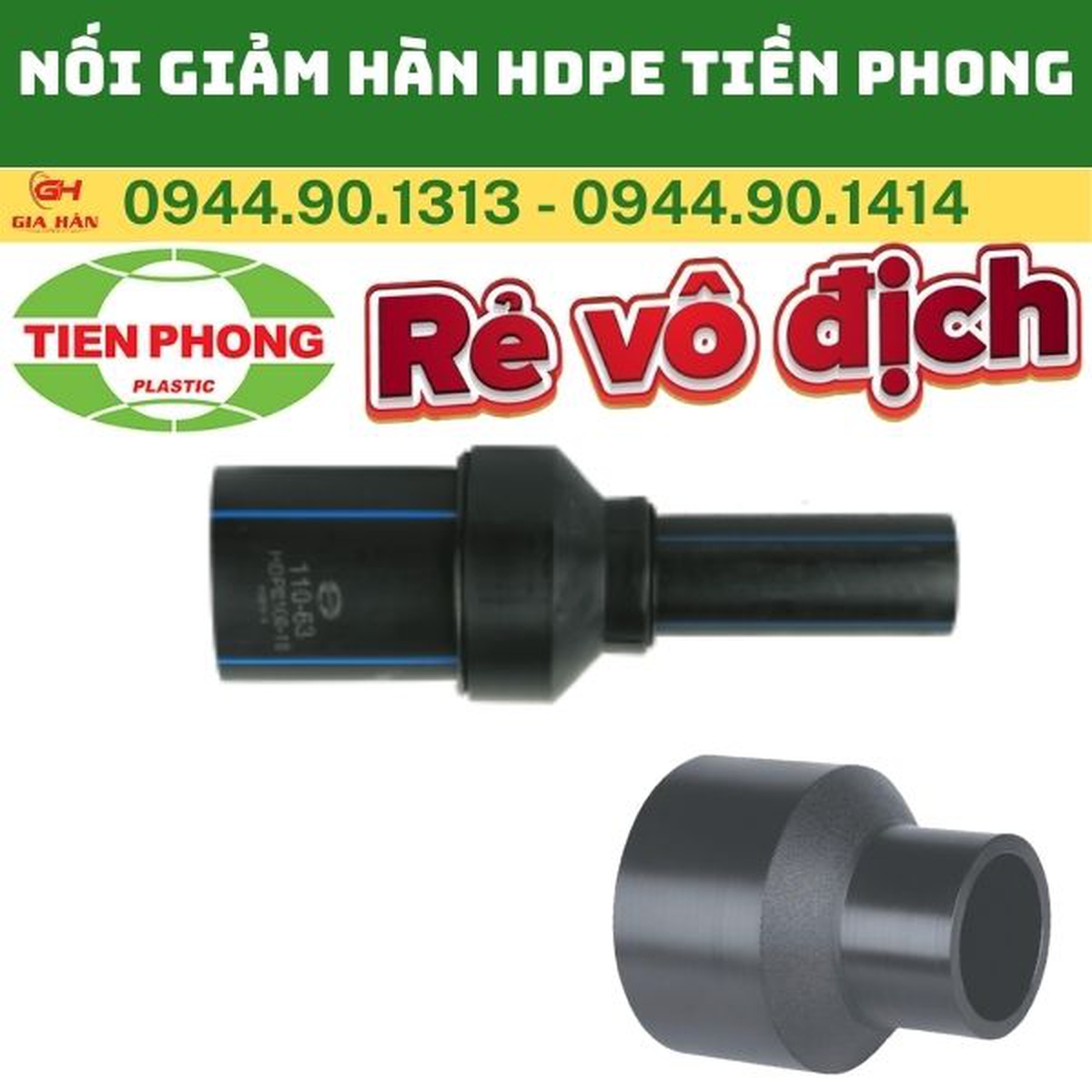 Nối Giảm HDPE Tiền Phong l Côn Thu HDPE Hàn