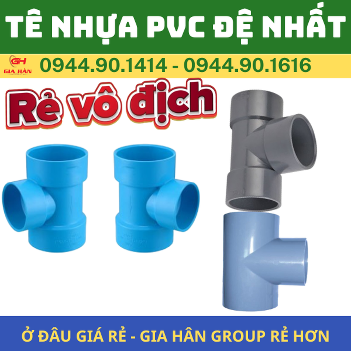 Tê Nhựa PVC Đệ Nhất l Ba Chạc 90 l Tê Đều