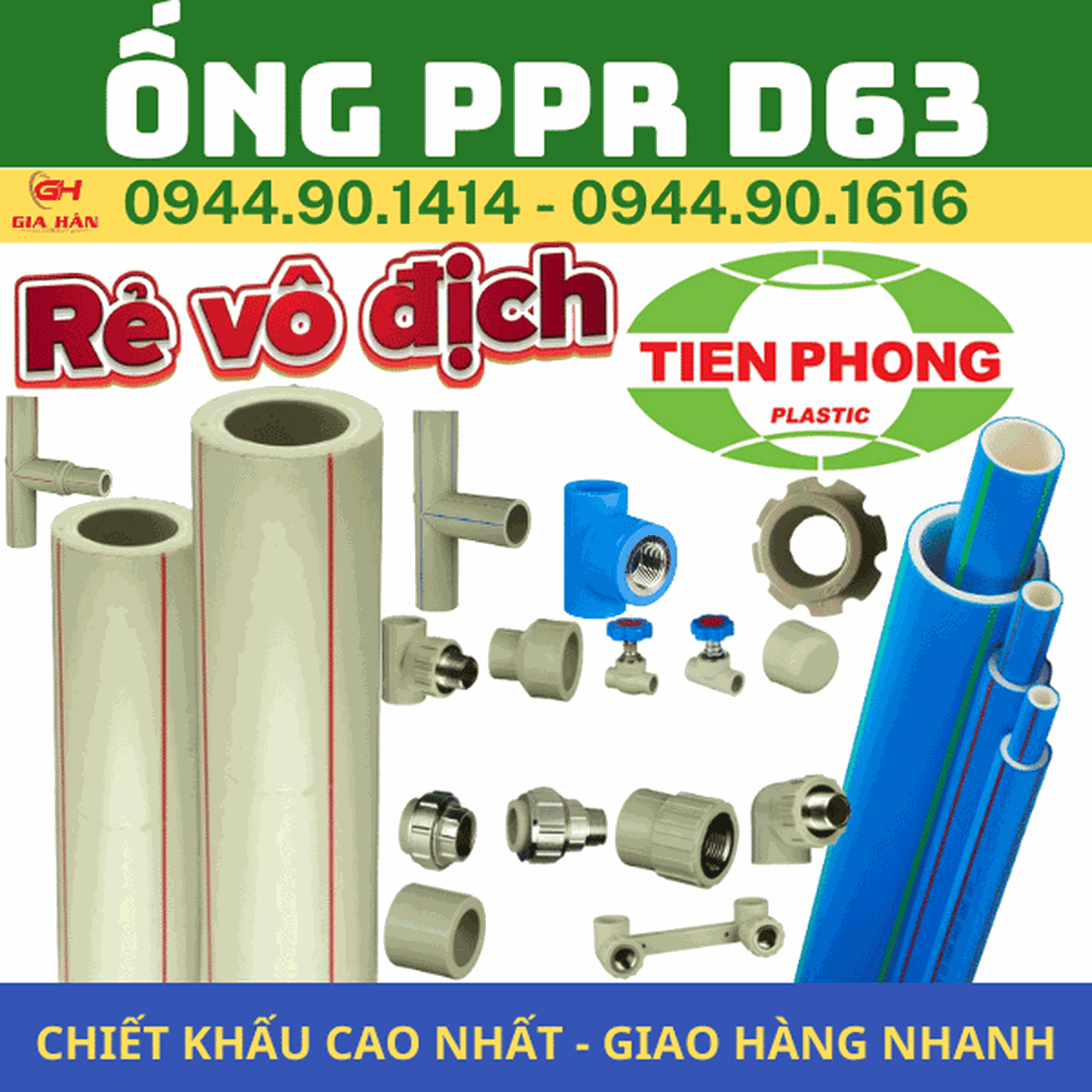 Ống PPR D63 l Nhựa Tiền Phong l Giá Rẻ Nhất