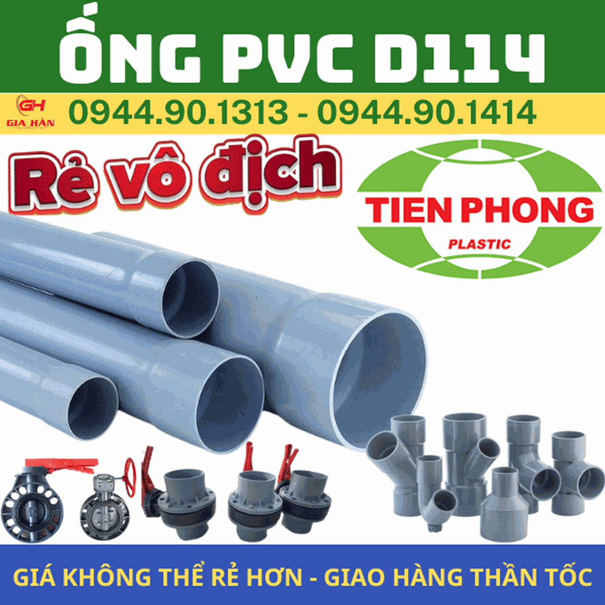 Ống PVC D114 Tiền Phong: Quy Cách, Áp Suất & Giá
