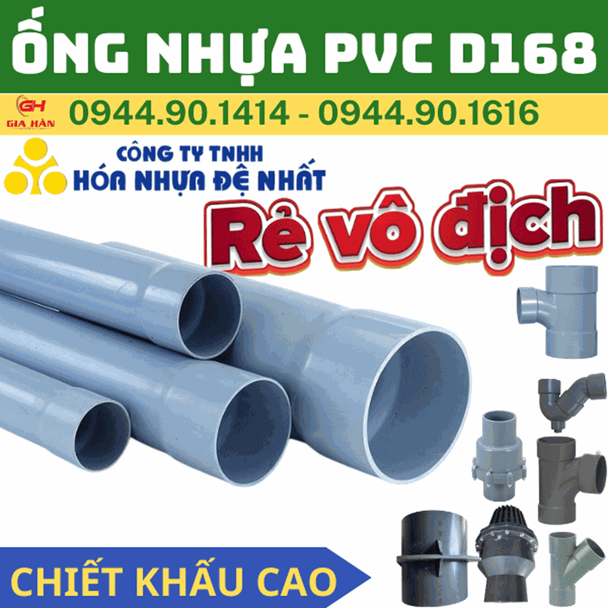 Ống PVC D168 l Nhựa Đệ Nhất l Giá Rẻ Nhất