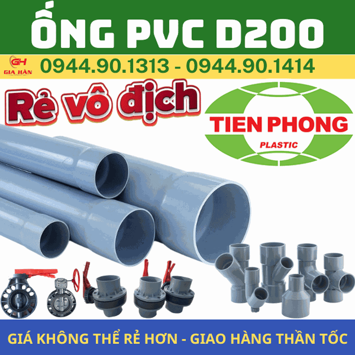 Ống PVC D200 Tiền Phong: Quy Cách, PN & Giá