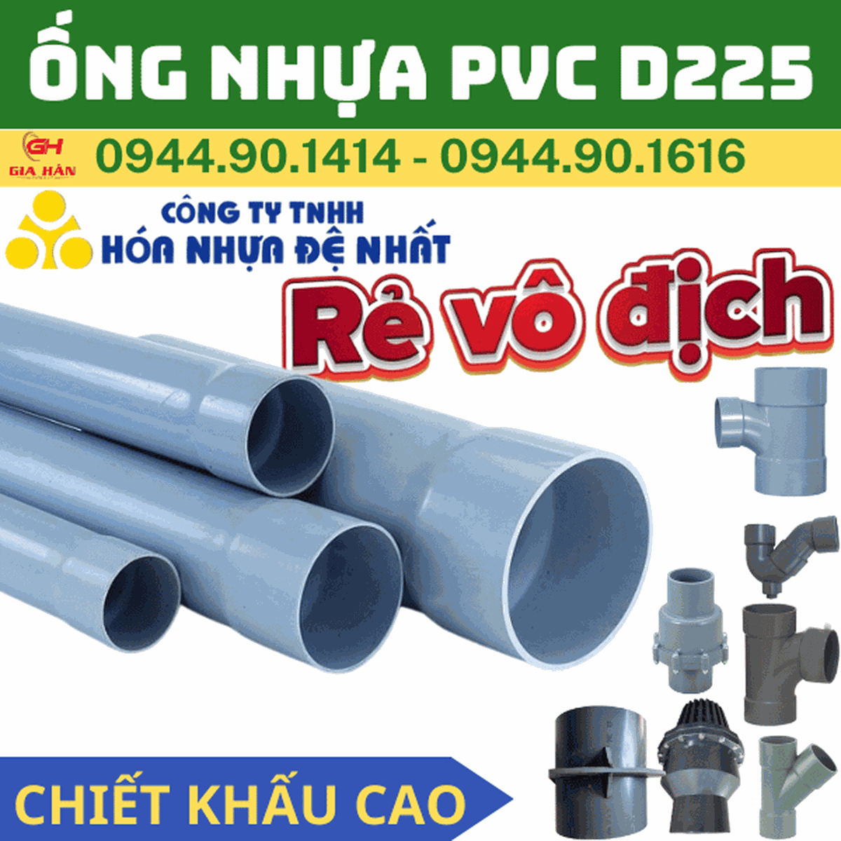Ống PVC D225 l Nhựa Đệ Nhất l Giá Rẻ Nhất
